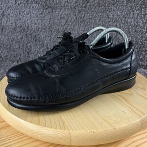 SAS Traveler Walking Shoe Womens 10N Leather Black Comfort Sneaker Made in USA